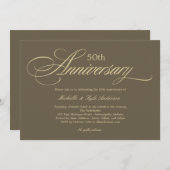 Faire invitation d'anniversaire de mariage - Doré (Devant / Derrière)