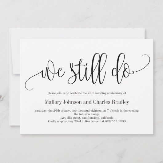 Faire invitation d'anniversaire de mariage en call (Devant)