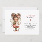 Faire invitation d'anniversaire Fille fée mignonne (Devant)