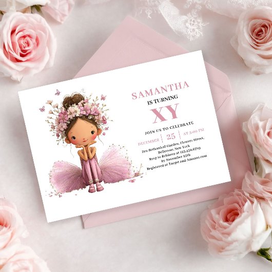 Faire invitation d'anniversaire Fille Fée Mignonne