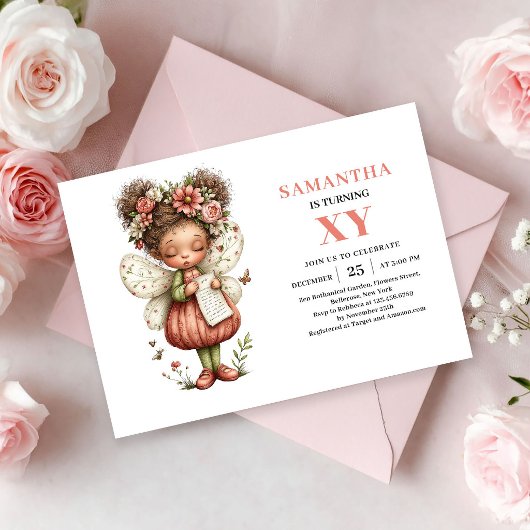 Faire invitation d'anniversaire Fille fée mignonne