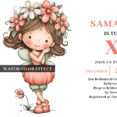 Faire invitation d'anniversaire Fille Fée Rose pâl