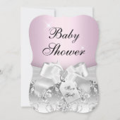 Faire invitation de baby shower rose clair avec un (Devant)