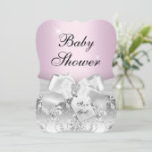 Faire invitation de baby shower rose clair avec un (Debout devant)