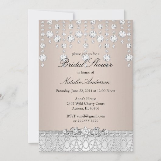 Faire invitation de bains de mariée Crystal (Devant)