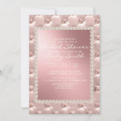 Faire invitation de bains de mariée rose blush bla (Devant)