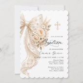 Faire invitation de baptême au ruban de perle et a (Devant)