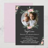 Faire invitation de baptême avec couronne florale (Devant / Derrière)