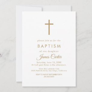 Faire invitation de baptême avec croix en typograp