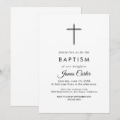 Faire invitation de baptême avec croix en typograp (Devant / Derrière)