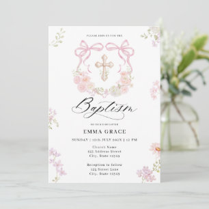 Faire invitation de baptême avec croix et noeud de