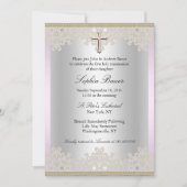 Faire invitation de baptême croix en dentelle (Devant)