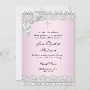 Faire invitation de baptême en dentelle de diamant
