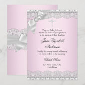 Faire invitation de baptême en dentelle de diamant (Devant / Derrière)