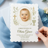 Faire invitation de baptême en or pour fille