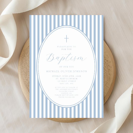 Faire invitation de baptême garçon écriture bébé b