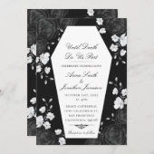 Faire invitation de cercueil gothique avec des ros (Devant / Derrière)