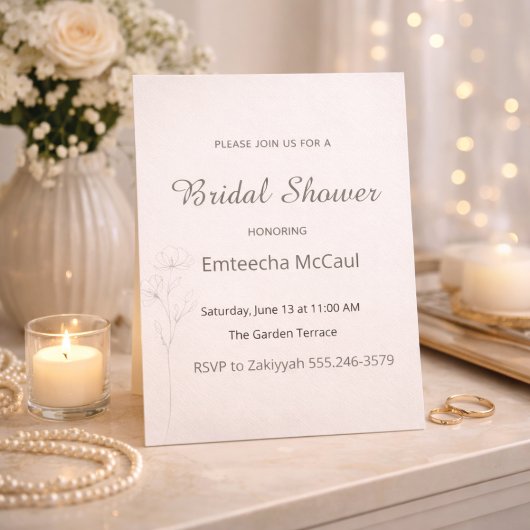 Faire invitation de douche de mariage neutre