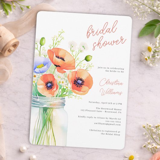 Faire invitation de douche de mariée à fleurs sauv