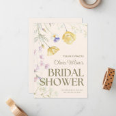 Faire invitation de douche de mariée florale (Devant/Arrière en situation)