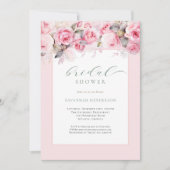 Faire invitation de douche de mariée florale rose (Devant)