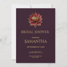 Faire invitation de douche de mariée gothique prun