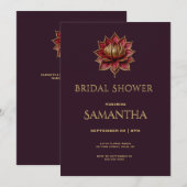 Faire invitation de douche de mariée gothique prun (Devant / Derrière)