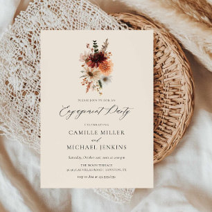 Faire invitation de fête de fiançailles florale au