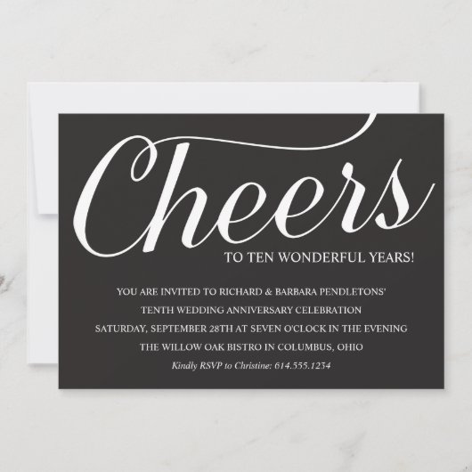 Faire invitation de fête pour 10 ans de mariage (Devant)
