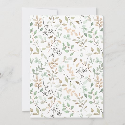 Faire Invitation de Fiançailles Florale Peinte (Dos)