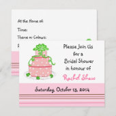 Faire invitation de gâteau rose pour la douche de (Devant / Derrière)