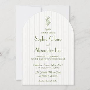 Faire invitation de mariage à arche en vert sauge