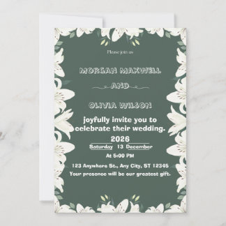 Faire invitation de mariage à bordure élégante de 