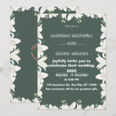 Faire invitation de mariage à bordure élégante de  (Devant / Derrière)