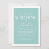 Faire invitation de mariage à bordure (Turquoise c (Devant)