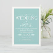 Faire invitation de mariage à bordure (Turquoise c (Debout devant)