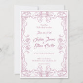Faire invitation de mariage à cadre vintage (Devant)