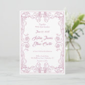 Faire invitation de mariage à cadre vintage (Debout devant)