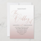 Faire invitation de mariage à calligraphie en or r (Devant)