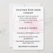 Faire invitation de mariage à coeurs entrelacés | (Devant)