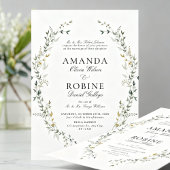 Faire invitation de mariage à couronne botanique é