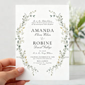 Faire invitation de mariage à couronne botanique é