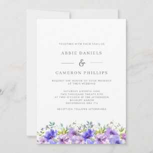 Faire invitation de mariage à couronne florale Vio