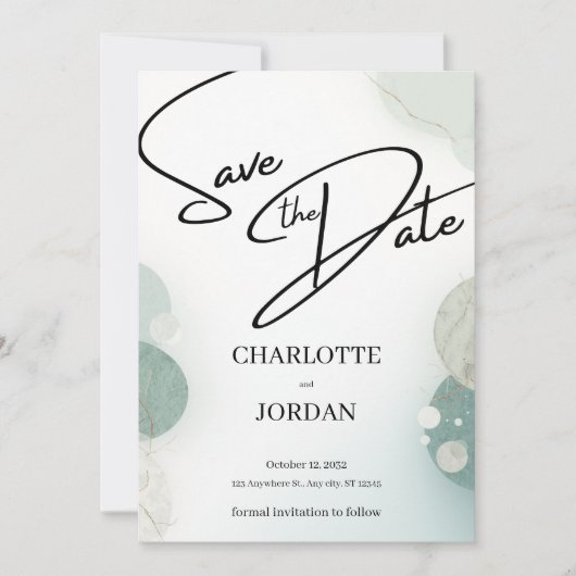 Faire invitation de mariage à date de sauvegarde (Devant)