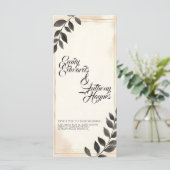 Faire invitation de mariage à feuille vert foncé (Debout devant)