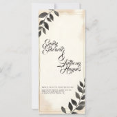 Faire invitation de mariage à feuille vert foncé (Devant)