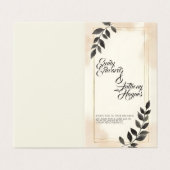Faire invitation de mariage à feuille vert foncé (Outside Unfolded)
