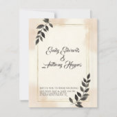 Faire invitation de mariage à feuille vert foncé (Devant)