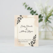 Faire invitation de mariage à feuille vert foncé (Debout devant)