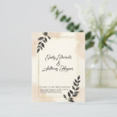 Faire invitation de mariage à feuille vert foncé (Debout devant)